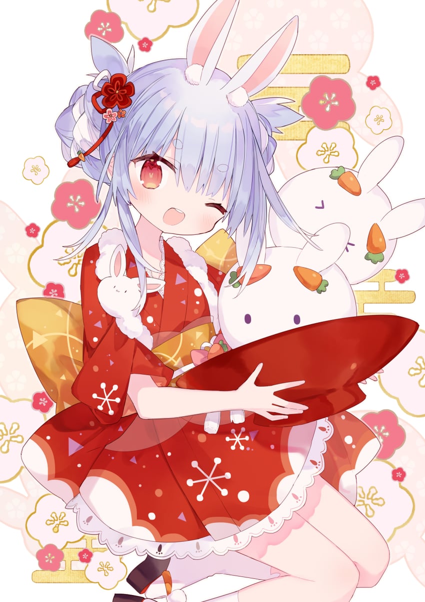 usada pekora and pekomon (hololive) drawn by mizumizu_(phoenix)
