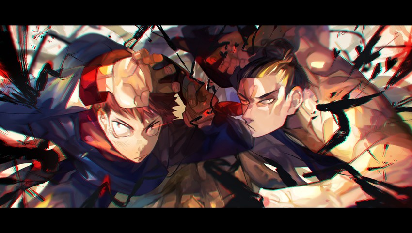 itadori yuuji and toudou aoi (jujutsu kaisen) drawn by natsuko_(summer_525528)