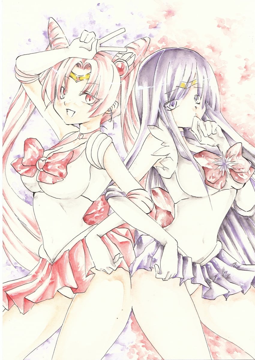 chibi usa, tomoe hotaru, sailor saturn, sailor chibi moon, black lady, and 1 more (bishoujo senshi sailor moon and 2 more) drawn by nami_(nami-0917)