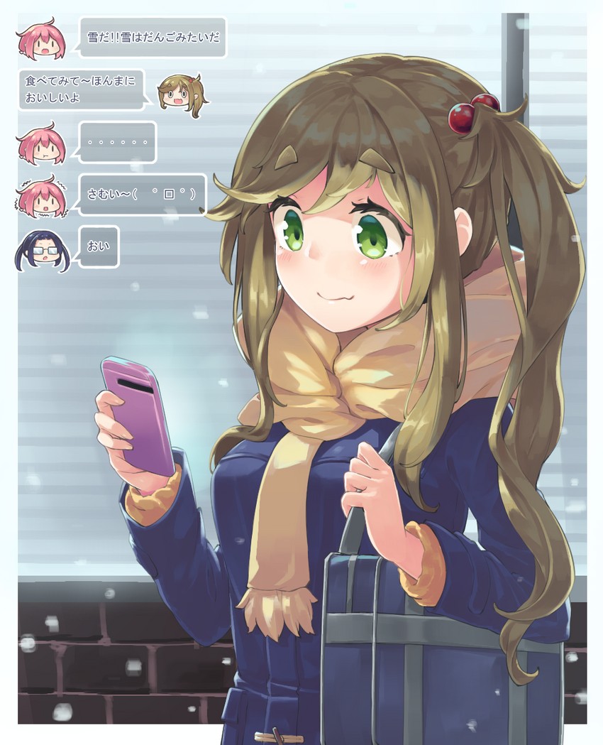 kagamihara nadeshiko, inuyama aoi, and oogaki chiaki (yurucamp) drawn by nano_(mianhua_maoqiu)