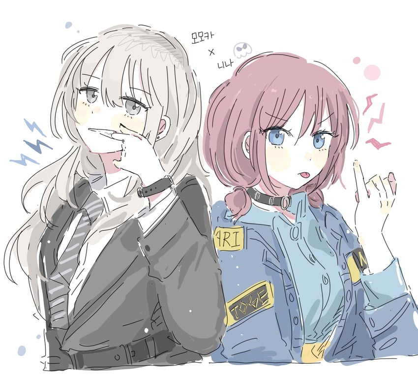 iseri nina and kawaragi momoka (girls band cry) drawn by chap55al