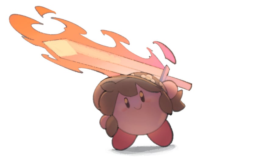 kirby and temmie chang (original and 2 more) drawn by temmie_chang