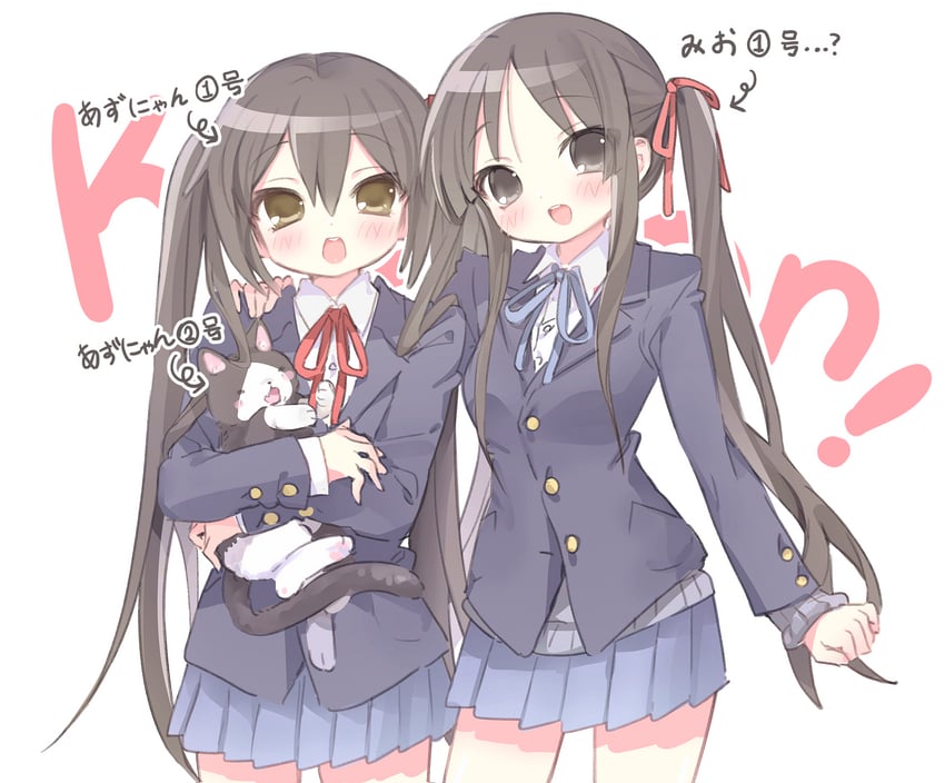 akiyama mio and nakano azusa (k-on!) drawn by mipi_(u3u_00)