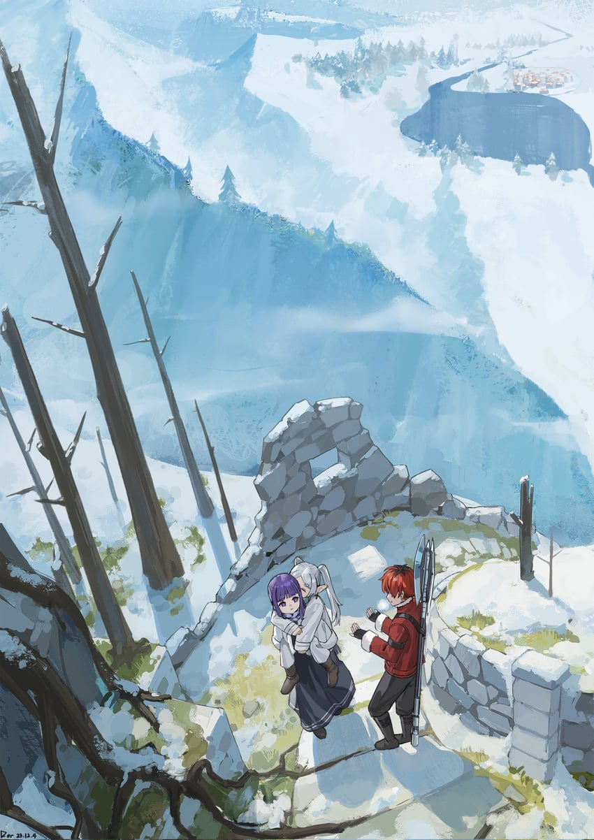 frieren, fern, and stark (sousou no frieren) drawn by dor_m