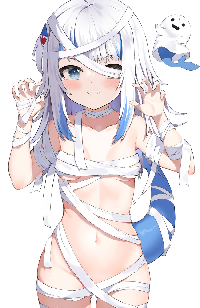 gawr gura and bloop (hololive and 1 more) drawn by kohikan