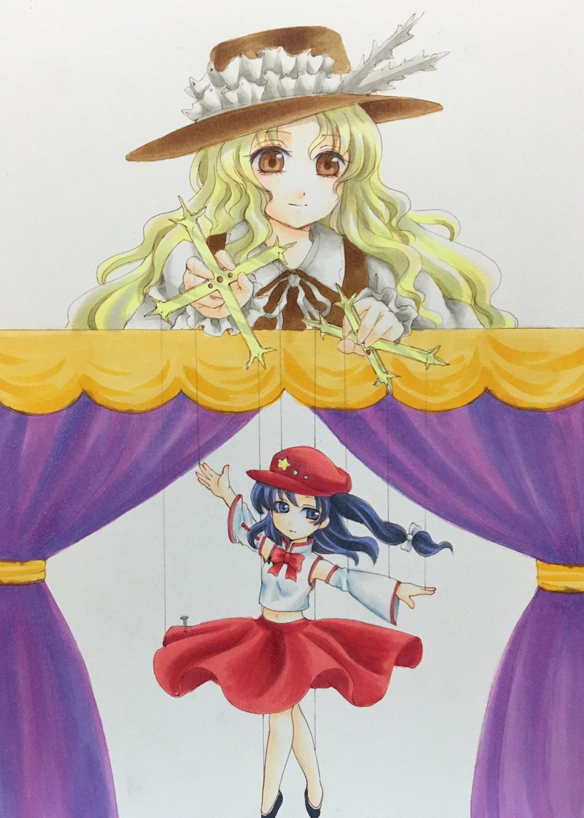 jacket girl and label girl (touhou) drawn by io_(maryann_blue)