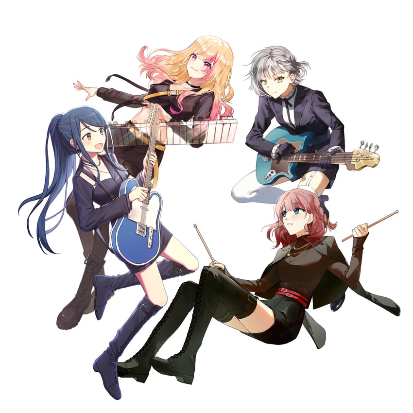 tenma saki, hoshino ichika, mochizuki honami, and hinomori shiho (project sekai and 1 more) drawn by lomo_(81159)