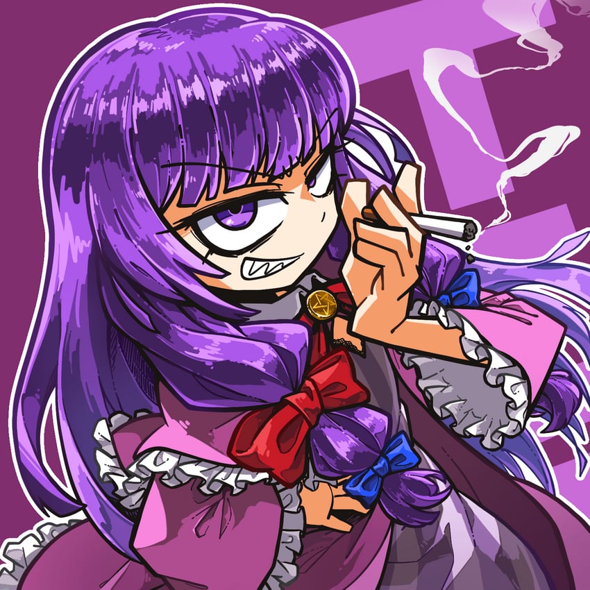 patchouli knowledge and taisa (touhou and 1 more) drawn by amerika_zarigani