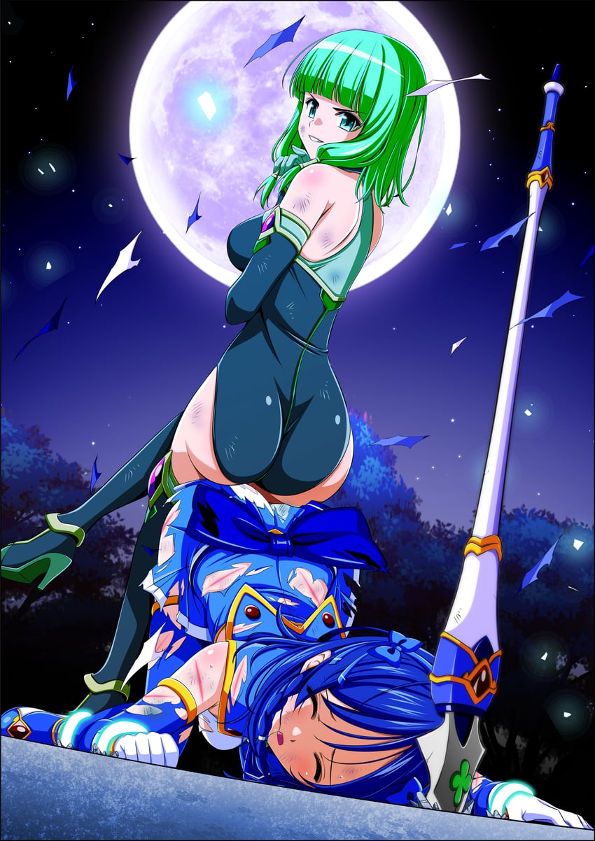shimono aoi, clover cobalt, and lazuli (original and 1 more) drawn by koeda0111