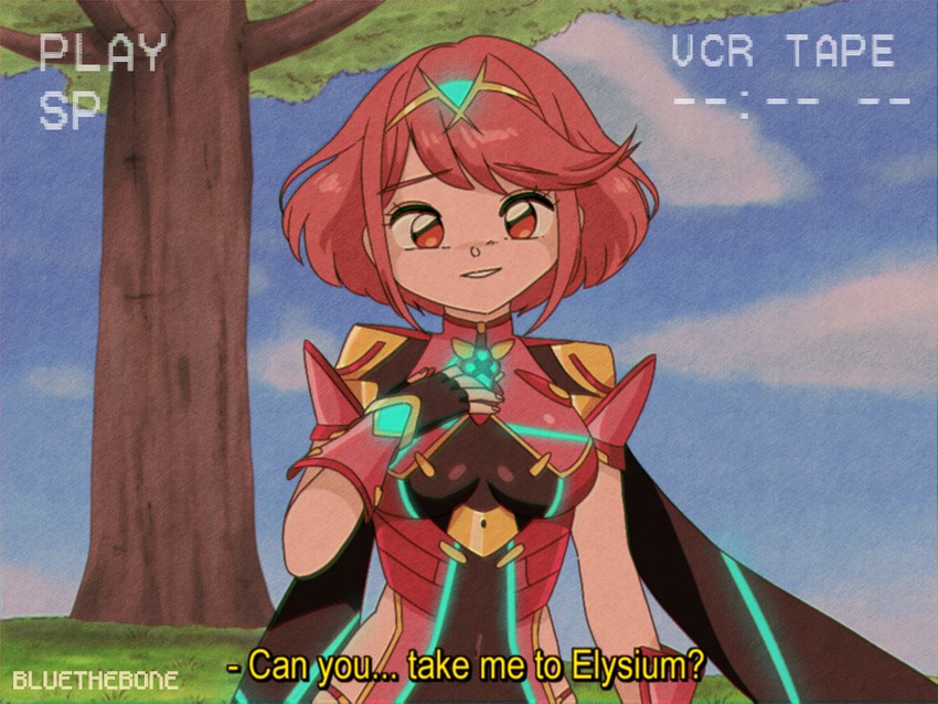 pyra (xenoblade chronicles and 1 more) drawn by bluethebone