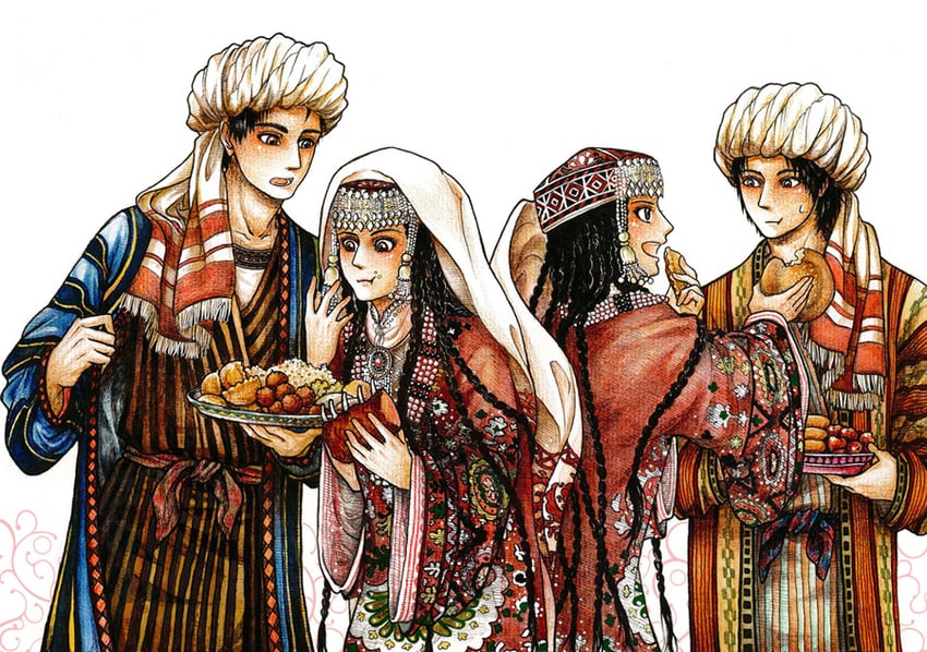 leyli, laila, farsami, and sarmaan (otoyomegatari) drawn by narukoinu