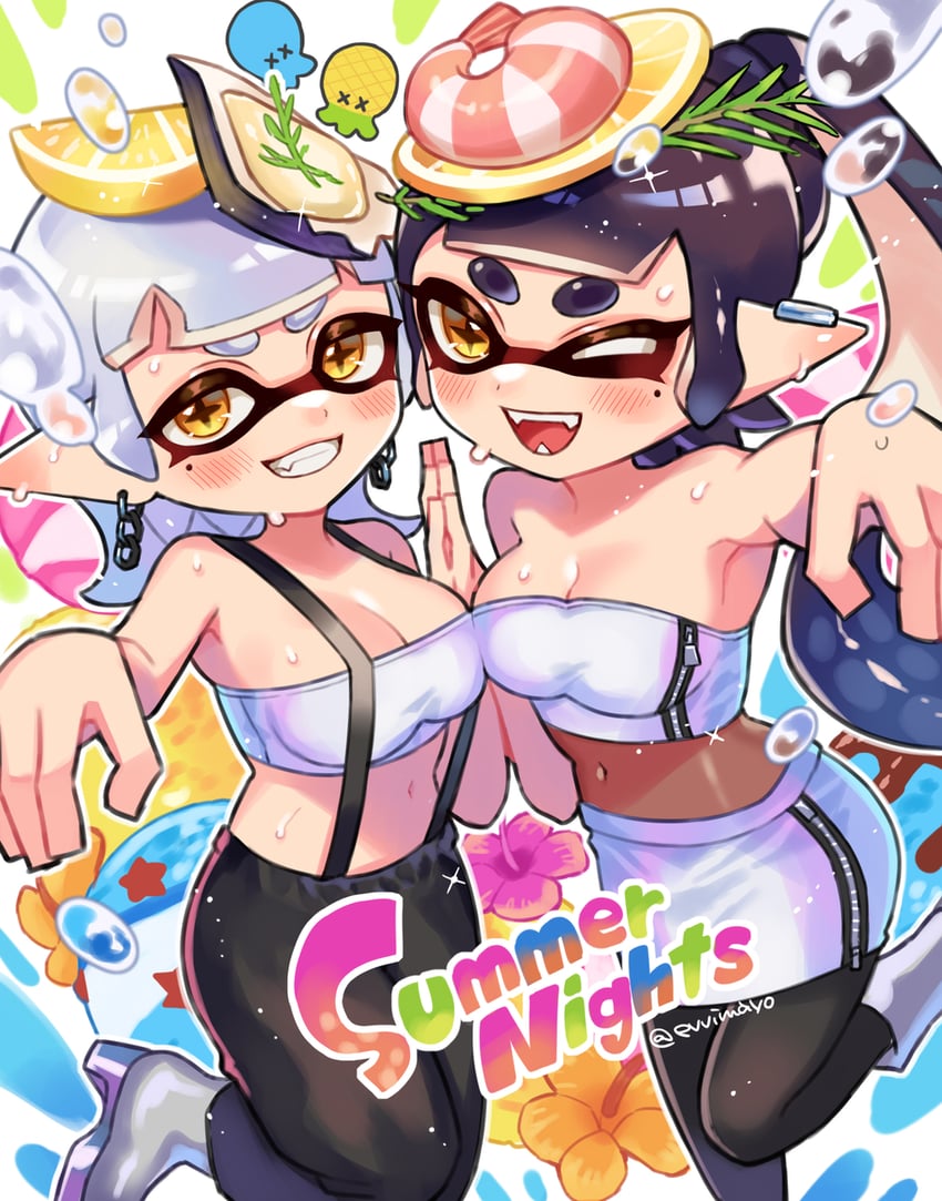 callie and marie (splatoon and 1 more) drawn by shina_shina