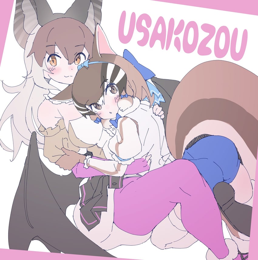 brown long-eared bat and siberian chipmunk (kemono friends and 1 more) drawn by lowlandgorilla