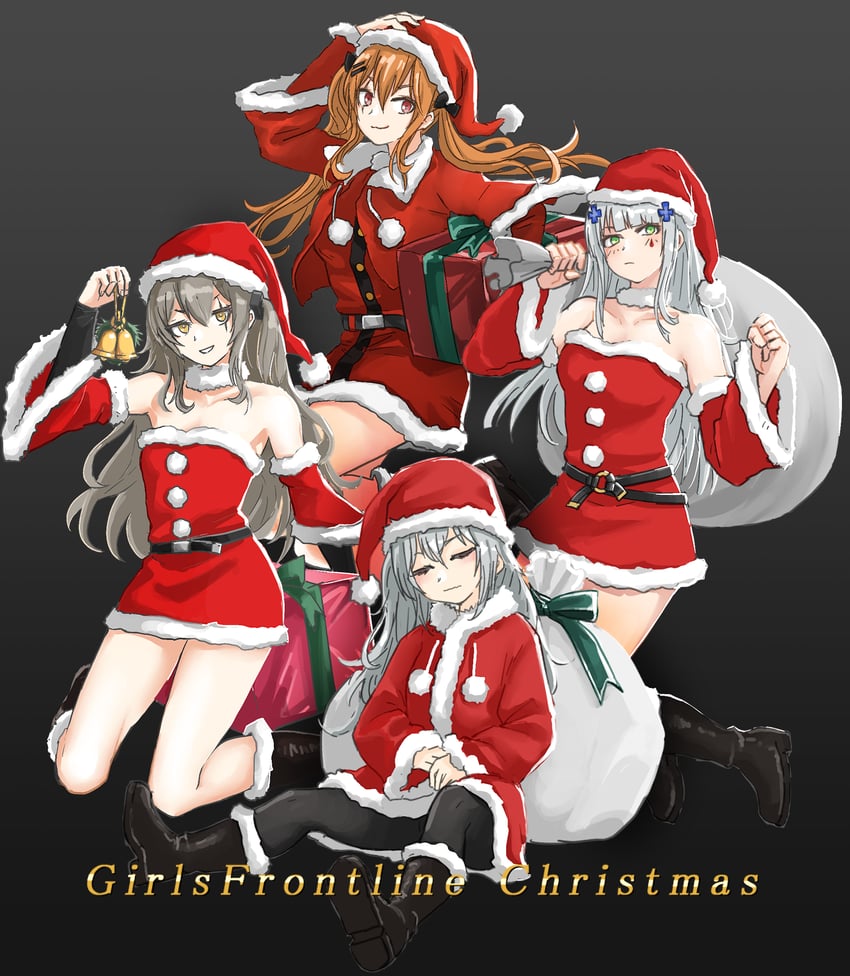 hk416, ump45, ump9, and g11 (girls' frontline) drawn by fuku_(fuku12290574)