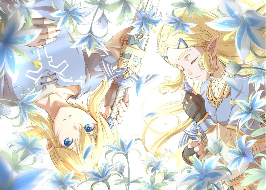 link and princess zelda (the legend of zelda and 1 more) drawn by tomo.puri