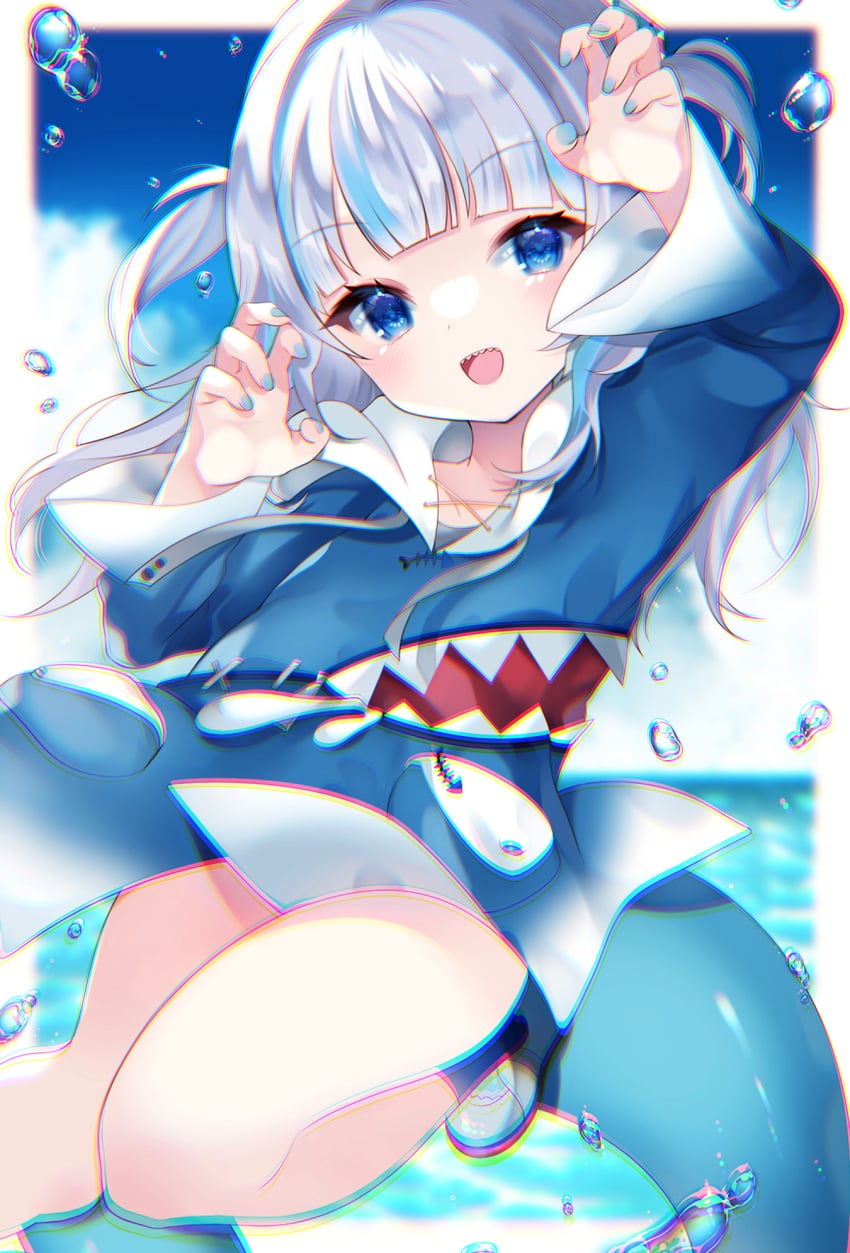 gawr gura (hololive and 1 more) drawn by yuni_(irohasuiroiro)