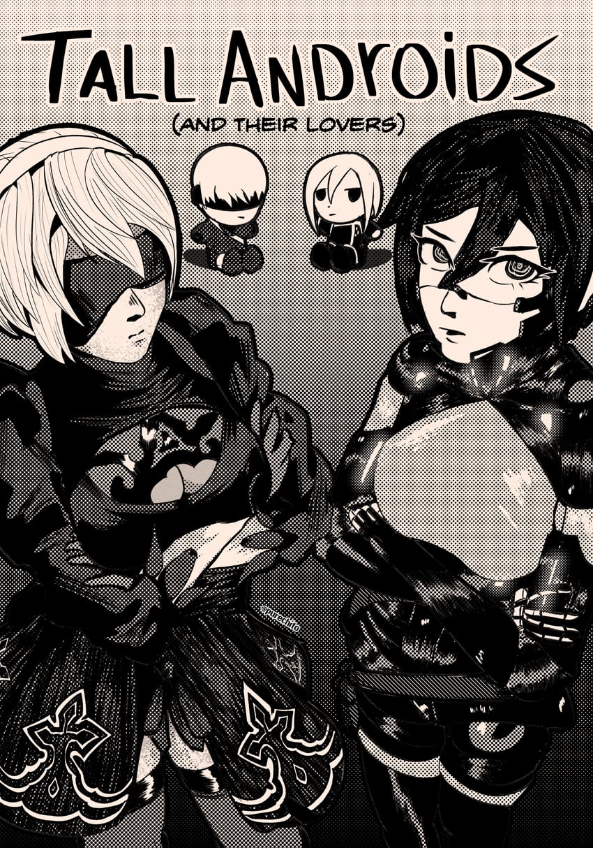 2b, 9s, elster, and ariane yeong (nier and 2 more) drawn by purechito