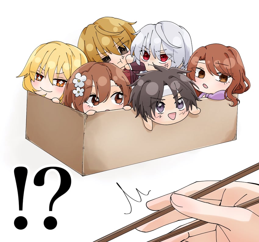 misaka mikoto, shokuhou misaki, accelerator, mugino shizuri, kakine teitoku, and 1 more (toaru majutsu no index and 3 more) drawn by r_0444