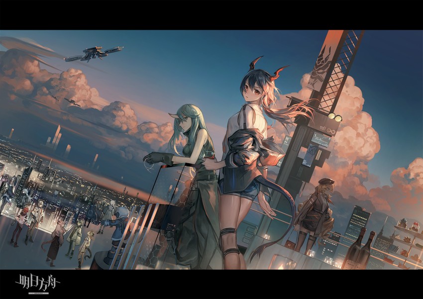 amiya, texas, lappland, kal'tsit, exusiai, and 8 more (arknights) drawn by han_yijie