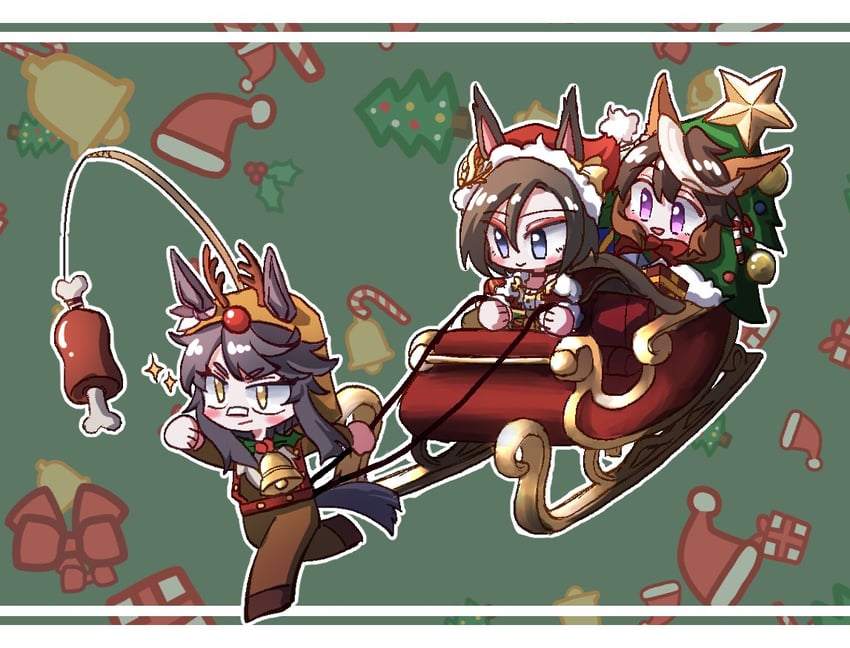 narita brian, symboli rudolf, and air groove (umamusume) drawn by taisaaa
