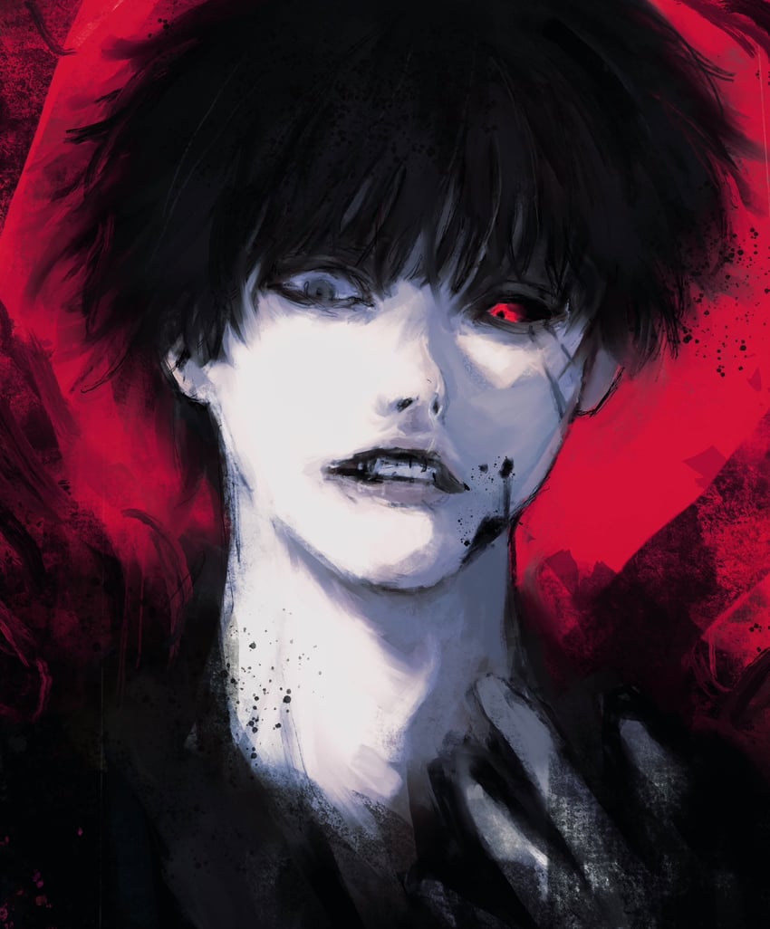 kaneki ken and black reaper (tokyo ghoul and 1 more) drawn by xa8uofivf2mcart