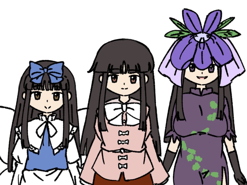 houraisan kaguya, star sapphire, and yomotsu hisami (touhou and 1 more) drawn by baystarsapphire