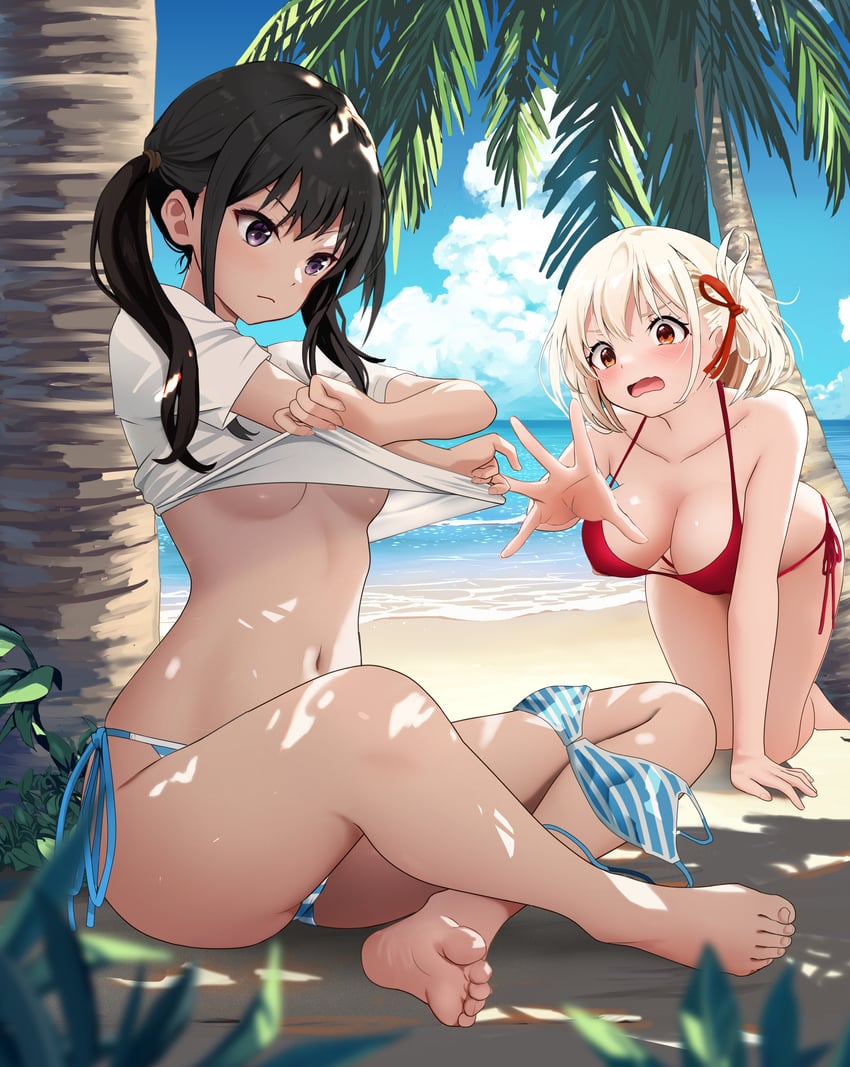 nishikigi chisato and inoue takina (lycoris recoil) drawn by gibun_(sozoshu)
