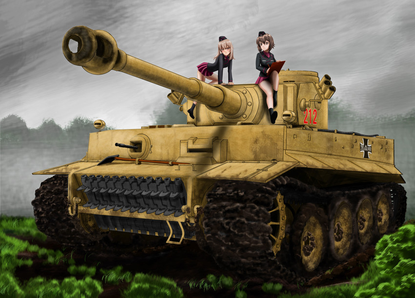 nishizumi maho and itsumi erika (girls und panzer) drawn by yoyokkun