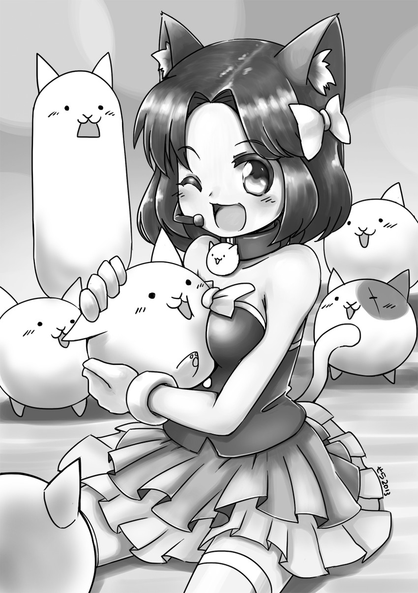 cat, moneko, tank cat, and battle cat (nyanko daisensou) drawn by yaosera