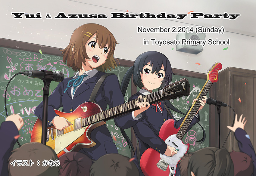nakano azusa and hirasawa yui (k-on!) drawn by kanau