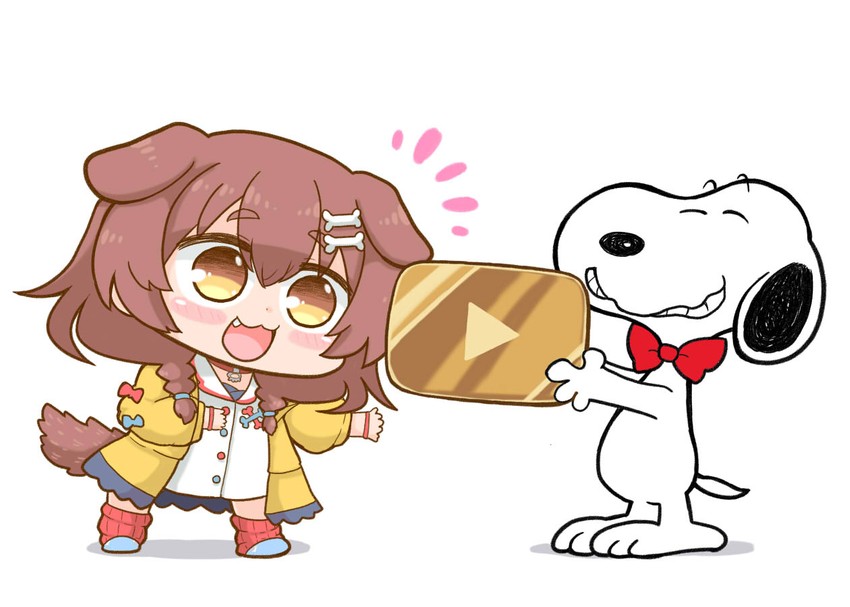 inugami korone and snoopy (hololive and 2 more) drawn by matarou_(matarou072)