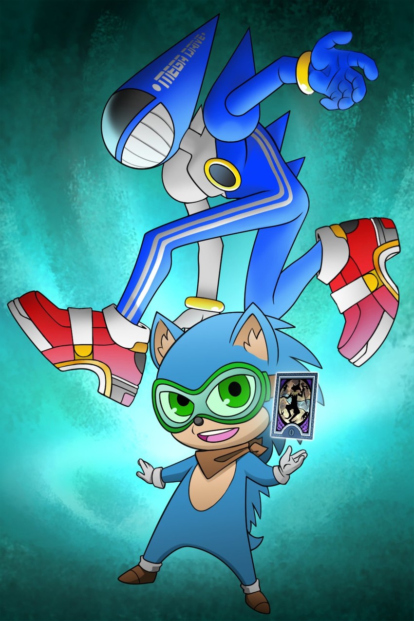 sonic the hedgehog (persona and 2 more) drawn by guilhermerm