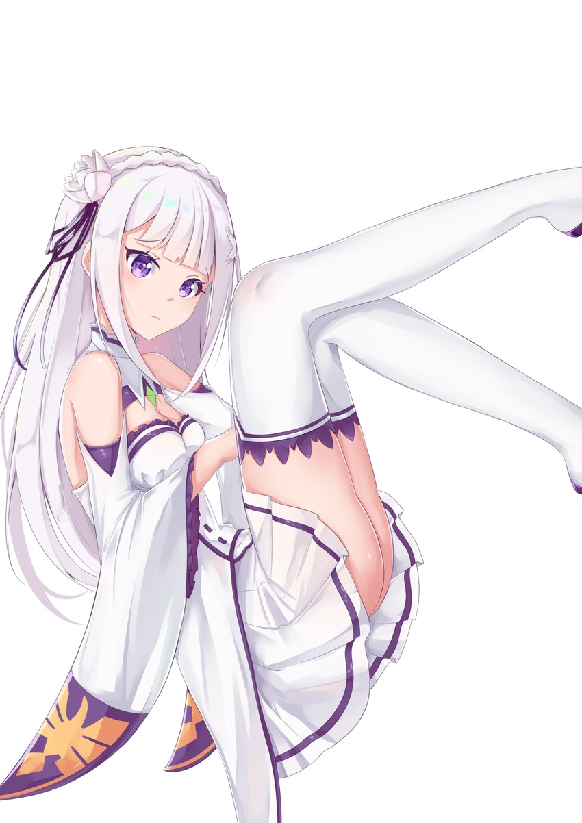 emilia (re:zero kara hajimeru isekai seikatsu) drawn by catnnn
