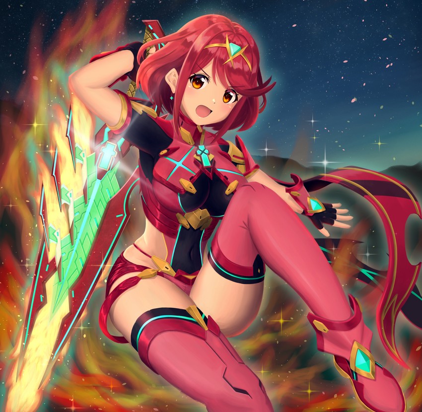 pyra (xenoblade chronicles and 1 more) drawn by nemunemu_semi
