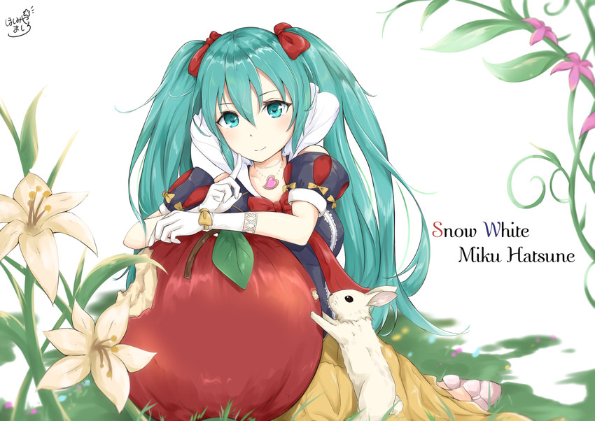 hatsune miku and snow white (vocaloid and 1 more) drawn by hoshimiya_mashiro