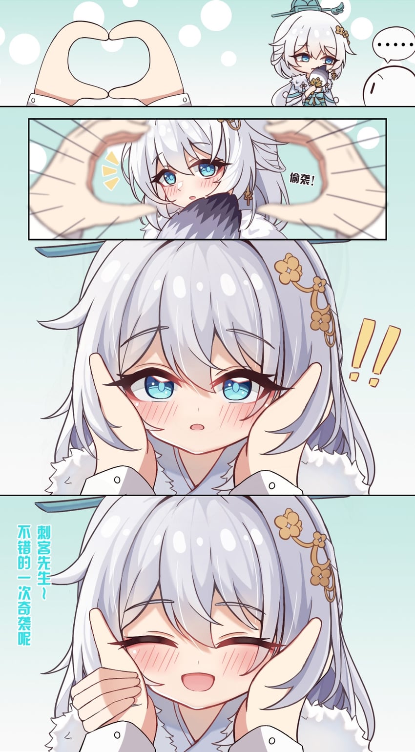 theresa apocalypse, captain, and zhuge kongming (honkai and 1 more) drawn by gululu_w