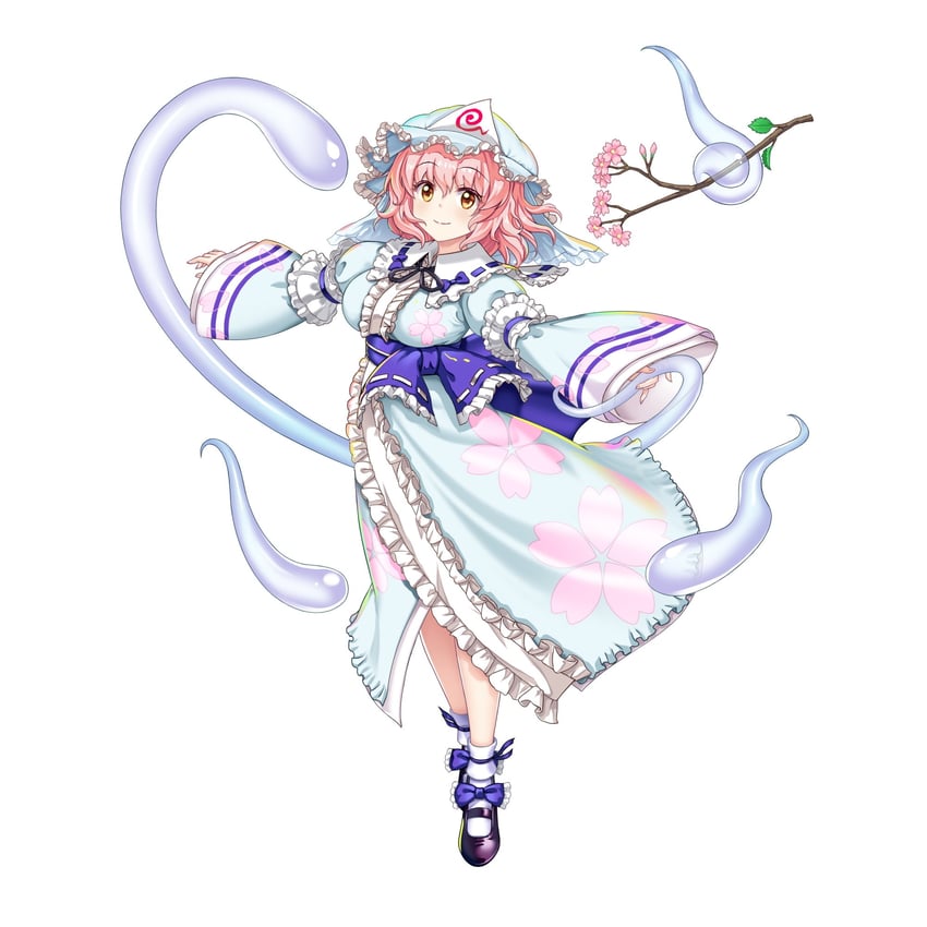 saigyouji yuyuko (touhou and 2 more) drawn by rotte_(1109)