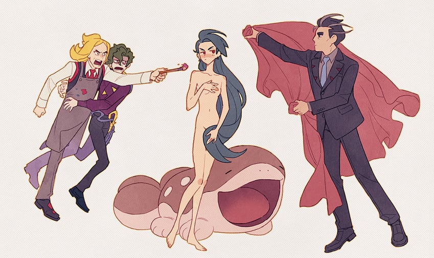 rika, larry, clodsire, hassel, and brassius (pokemon and 2 more) drawn by nicca_(nicca11y)