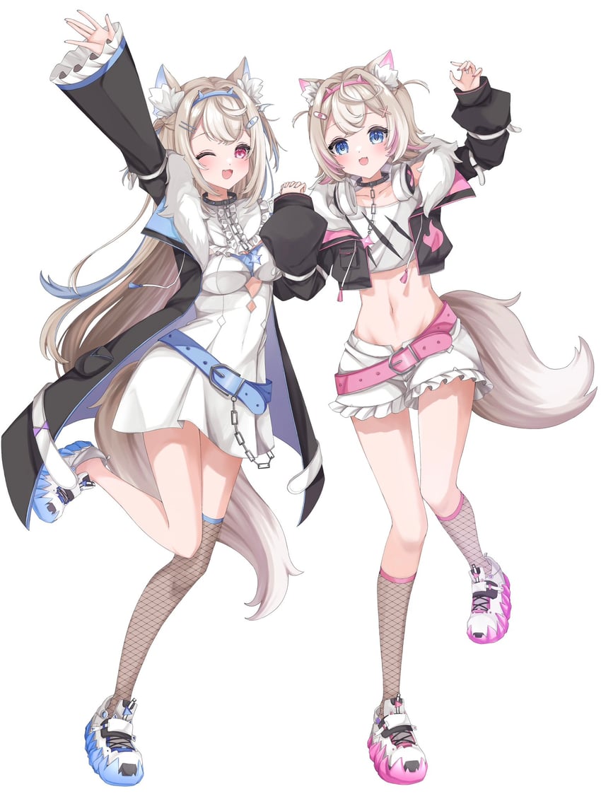fuwawa abyssgard and mococo abyssgard (hololive and 1 more) drawn by haru_hhmn