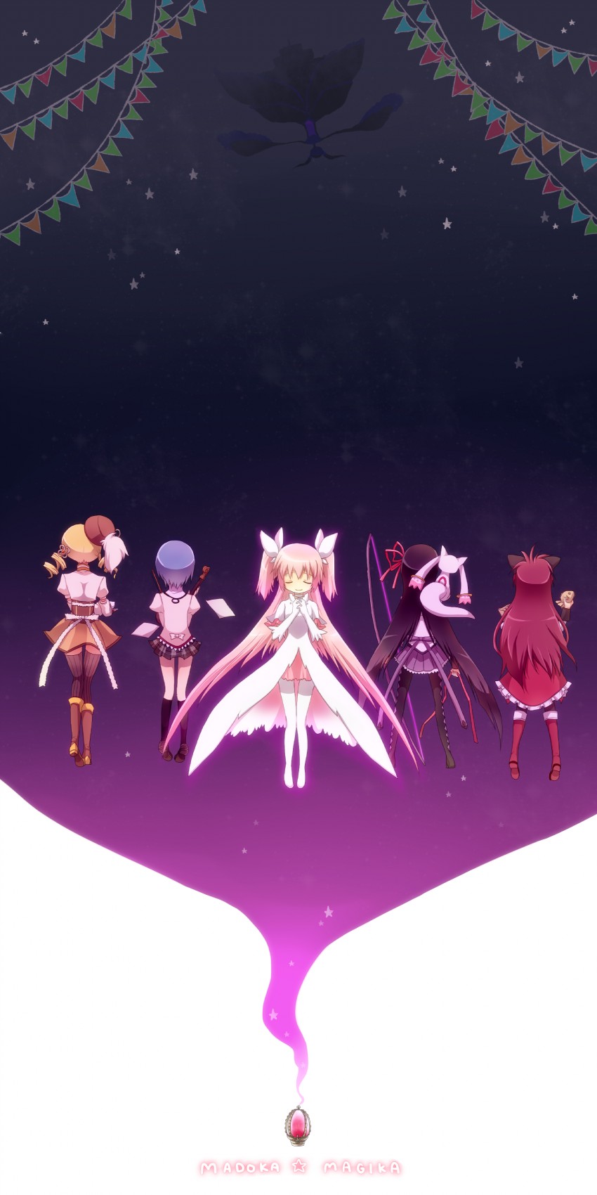 akemi homura, kaname madoka, miki sayaka, sakura kyoko, tomoe mami, and 3 more (mahou shoujo madoka magica) drawn by nono_(noxno)