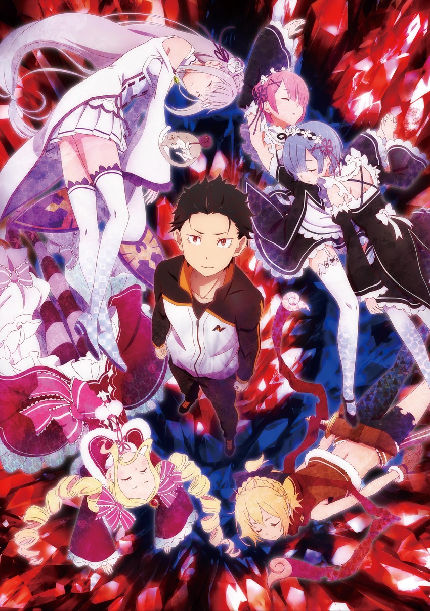 rem, emilia, ram, natsuki subaru, beatrice, and 2 more (re:zero kara hajimeru isekai seikatsu)