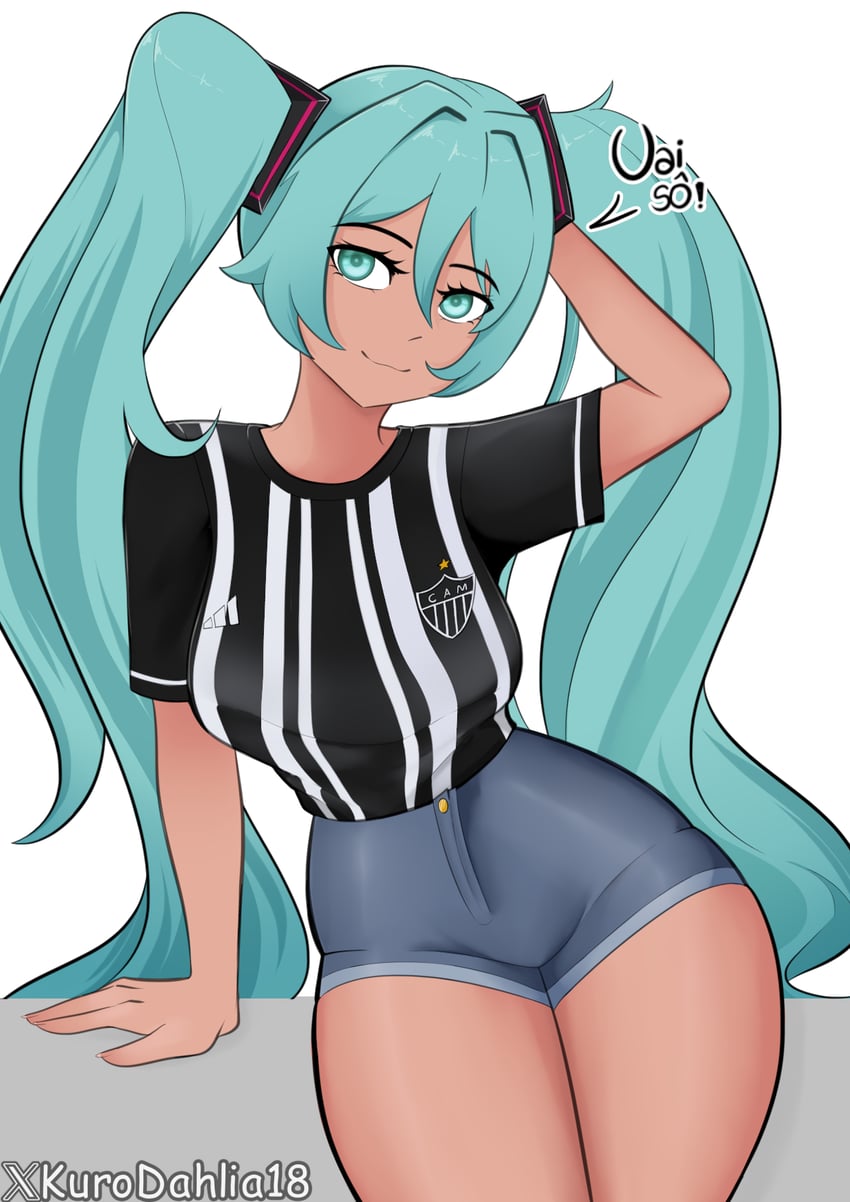 hatsune miku (vocaloid and 1 more) drawn by kurodahlia18