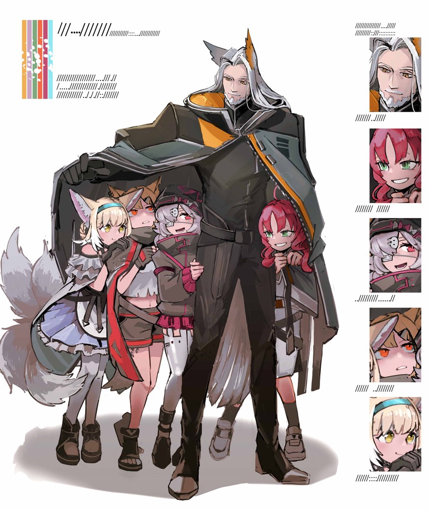 suzuran, myrtle, vermeil, popukar, and hellagur (arknights) drawn by oaza