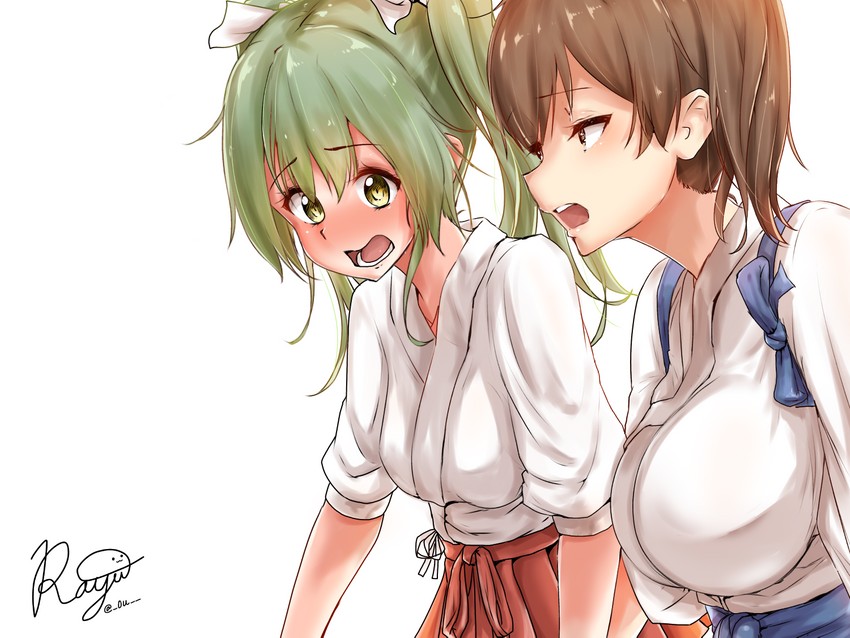 kaga and zuikaku (kantai collection) drawn by raayu_(0u_rayu)