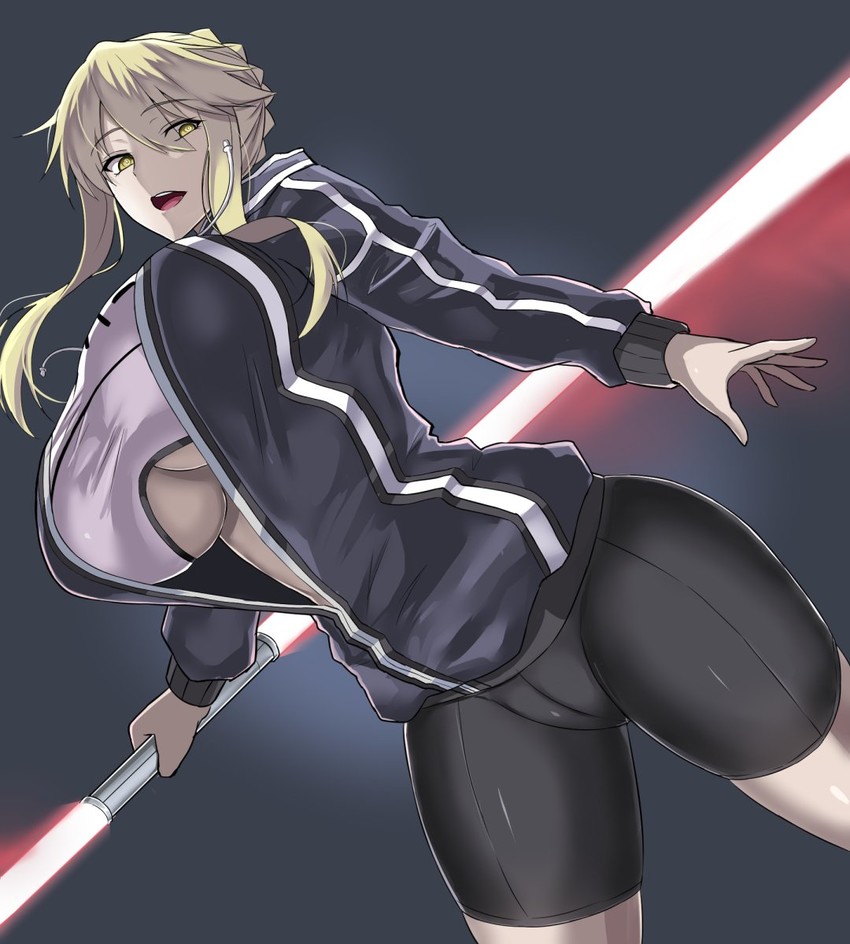 artoria pendragon and mysterious heroine x alter (fate and 2 more) drawn by takara_joney