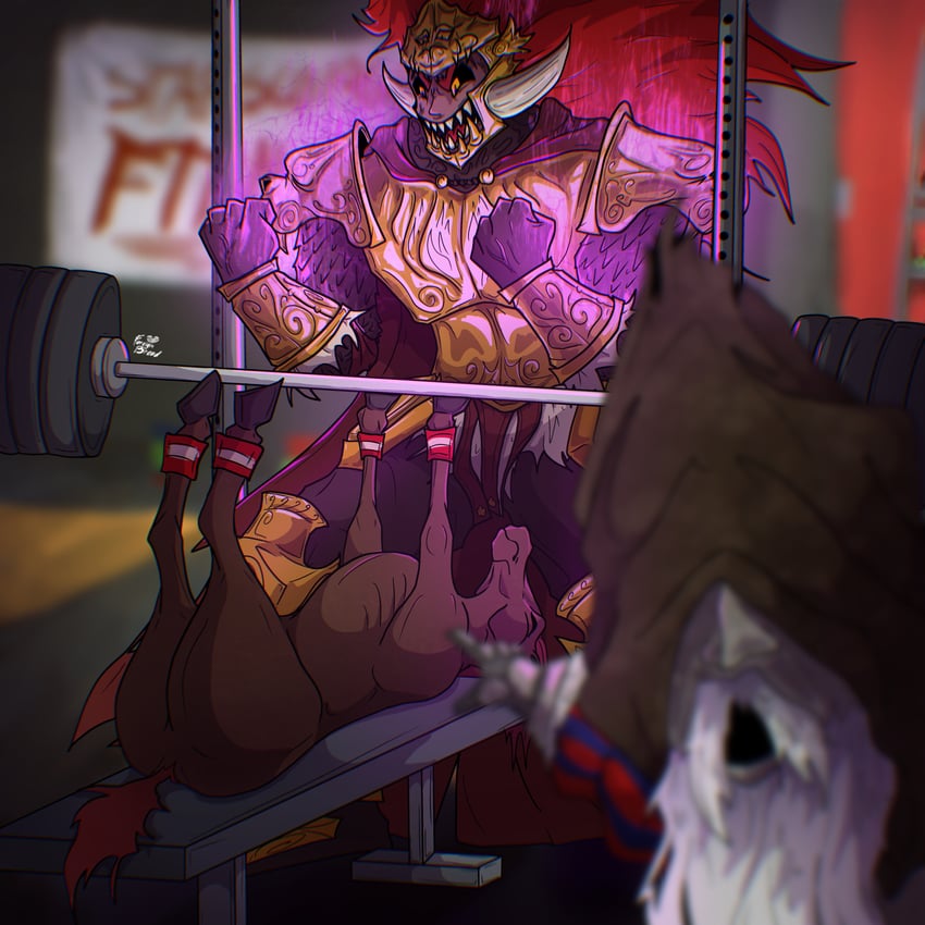 starscourge radahn, leonard, and witch-hunter jerren (elden ring) drawn by foreignbread