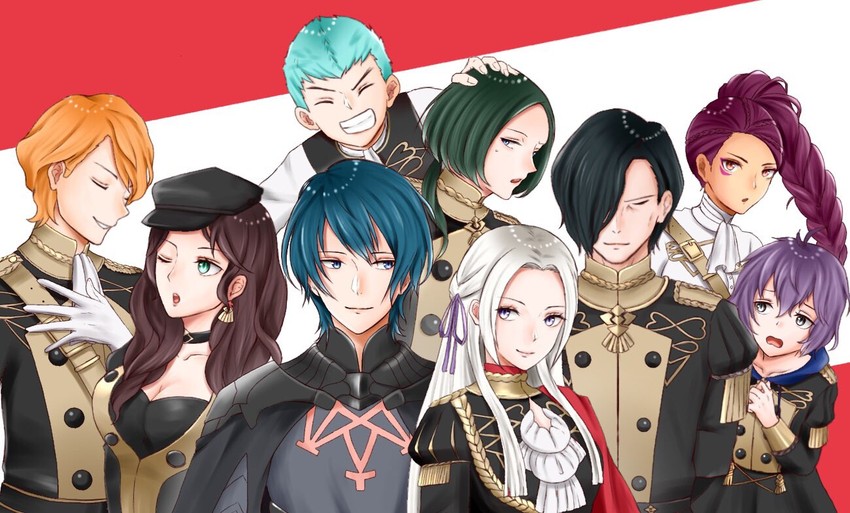 edelgard von hresvelg, male byleth, dorothea arnault, bernadetta von varley, petra macneary, and 4 more (fire emblem and 1 more) drawn by aplche