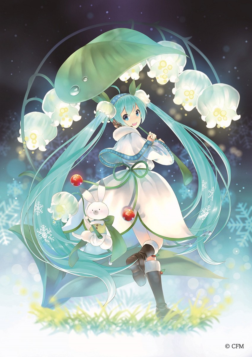 hatsune miku, yuki miku, and rabbit yukine (vocaloid) drawn by kei_(keigarou)