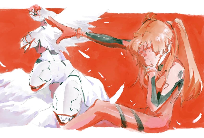 souryuu asuka langley and mass production eva (neon genesis evangelion and 1 more) drawn by 7ife