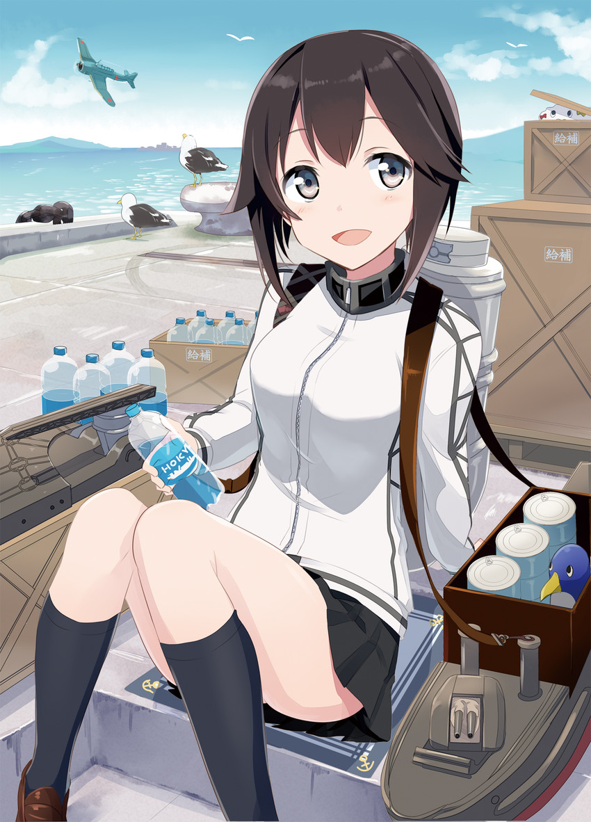 failure penguin, hayasui, and miss cloud (kantai collection) drawn by gotyou